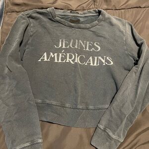 MOTHER Denim The Biggie Concert Cropped Sweatshirt